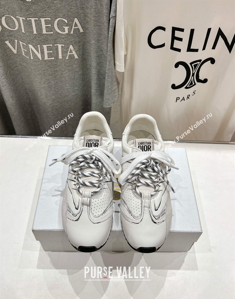 Dior D-Sketch Sneakers in Nylon and Calfskin with Signature White 2025 (MD-250425003)