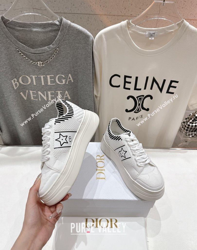 Dior Star Platform Sneakers in Technical Mesh White 2025 (MD-250425012)