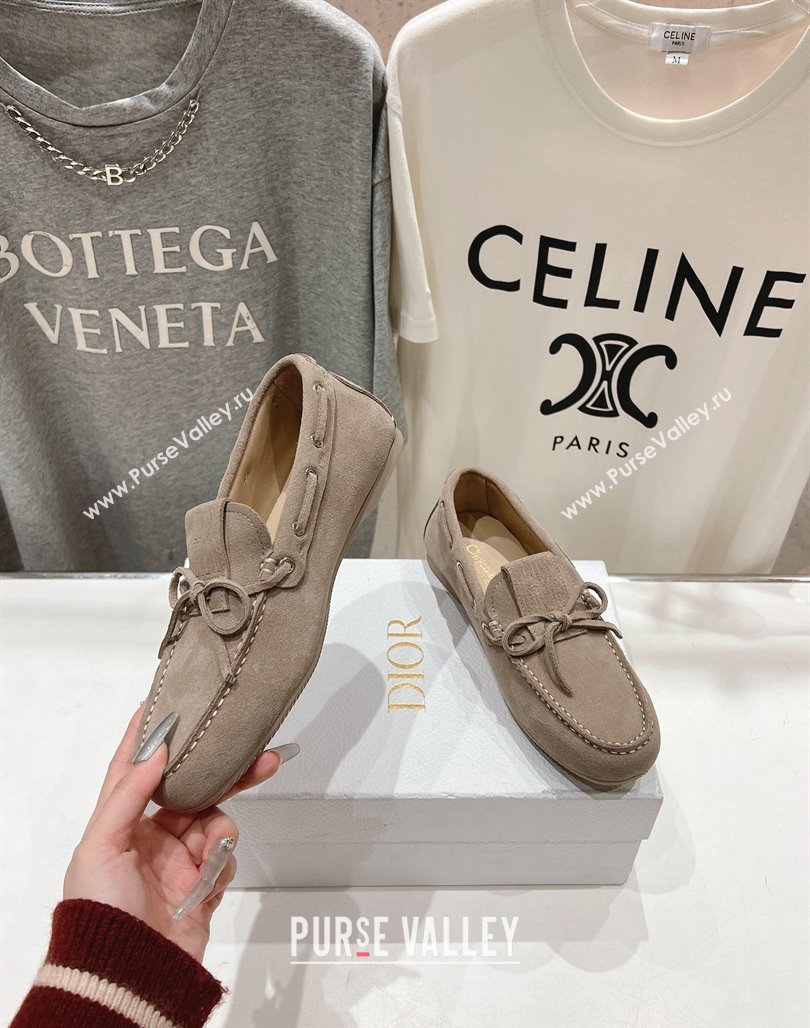 Dior Miss Dior Street Loafers in Suede Grey 2025 (MD-250425124)