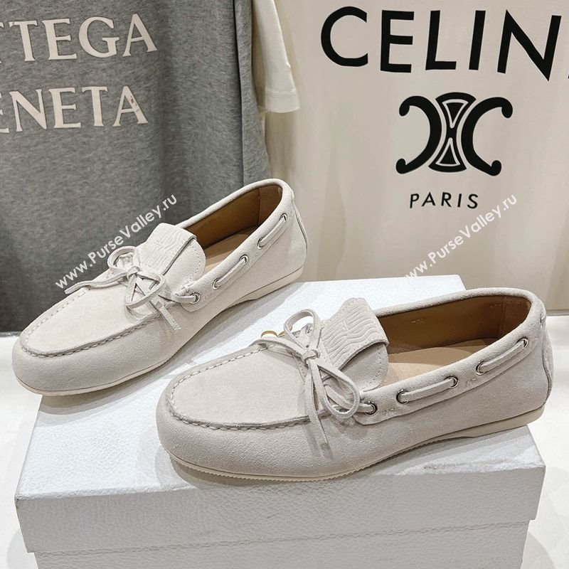 Dior Miss Dior Street Loafers in Suede White 2025 (MD-250425126)