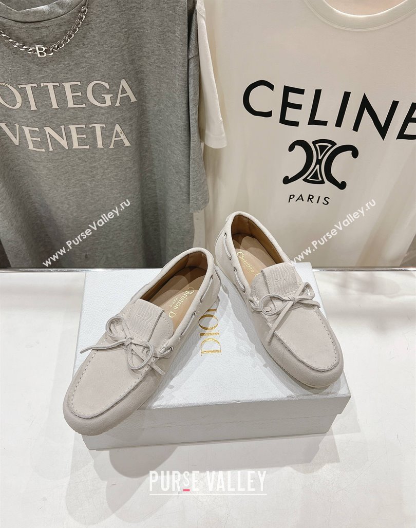Dior Miss Dior Street Loafers in Suede White 2025 (MD-250425126)