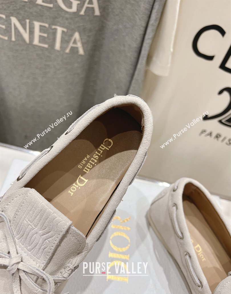 Dior Miss Dior Street Loafers in Suede White 2025 (MD-250425126)