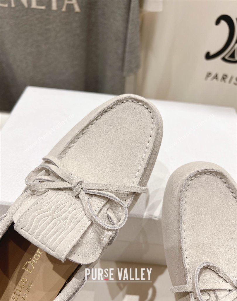 Dior Miss Dior Street Loafers in Suede White 2025 (MD-250425126)