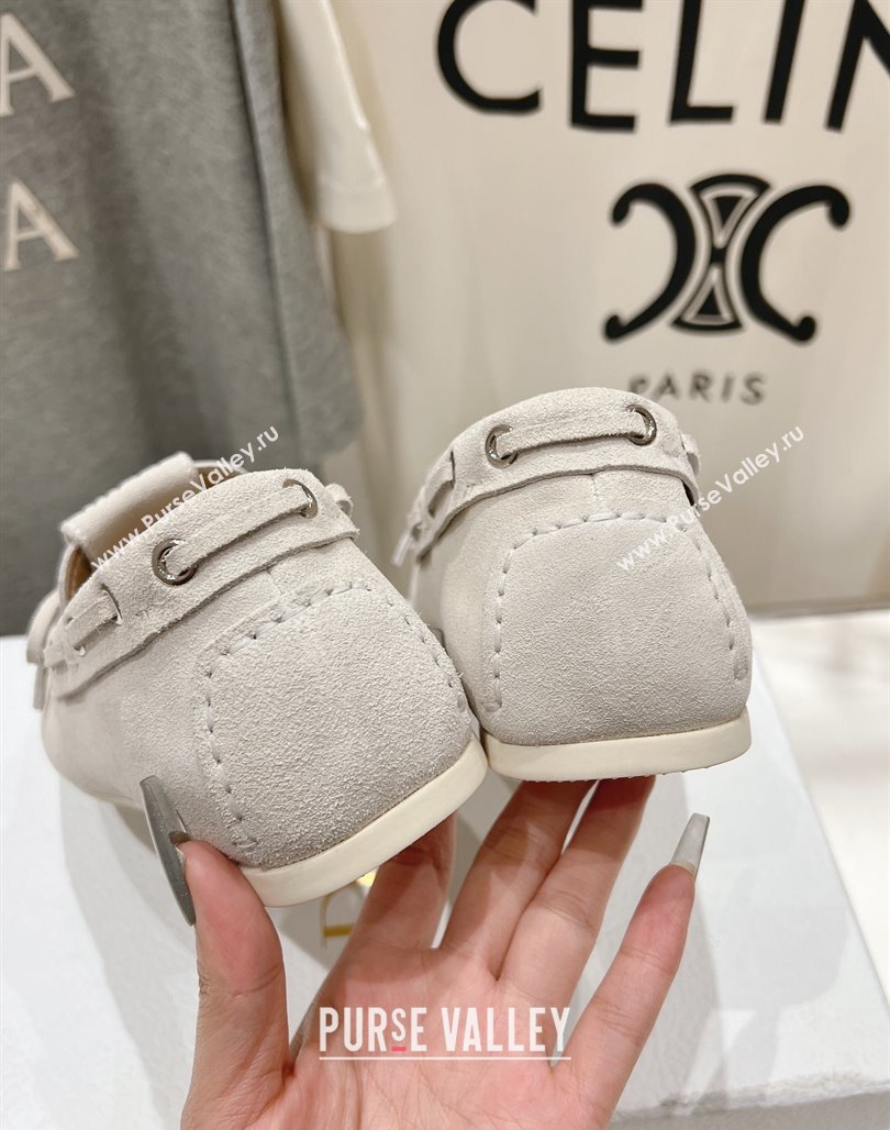 Dior Miss Dior Street Loafers in Suede White 2025 (MD-250425126)