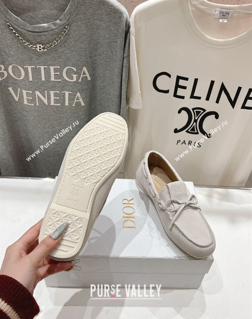 Dior Miss Dior Street Loafers in Suede White 2025 (MD-250425126)