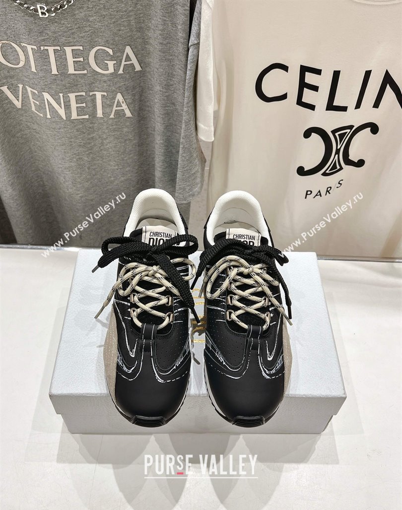 Dior D-Sketch Sneakers in Nylon and Calfskin with Signature Black 2025 (MD-250425001)