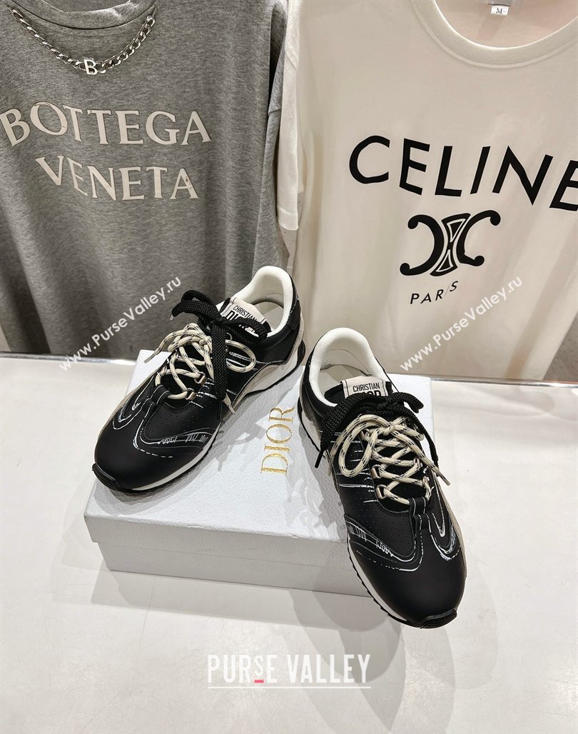 Dior D-Sketch Sneakers in Nylon and Calfskin with Signature Black 2025 (MD-250425001)