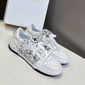 Dior First Low-Top Sneakers in White Calfskin Leather with Two-Tone Laces 2025 (MD-250425006)