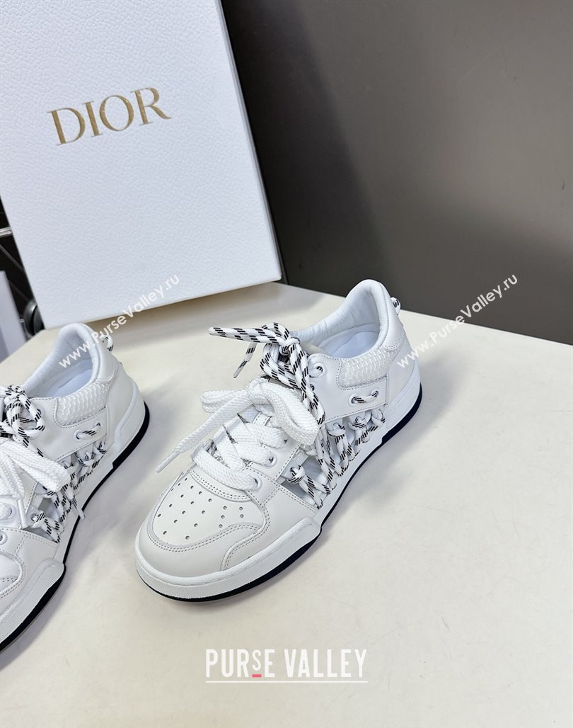 Dior First Low-Top Sneakers in White Calfskin Leather with Two-Tone Laces 2025 (MD-250425006)