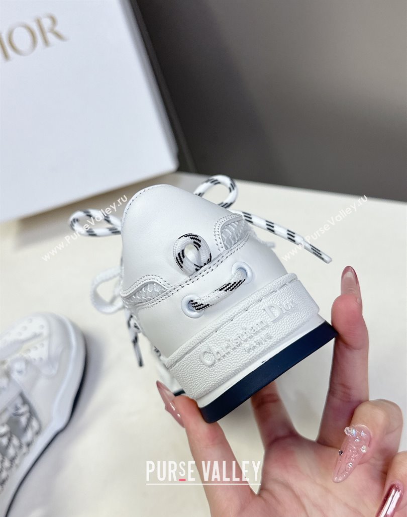 Dior First Low-Top Sneakers in White Calfskin Leather with Two-Tone Laces 2025 (MD-250425006)