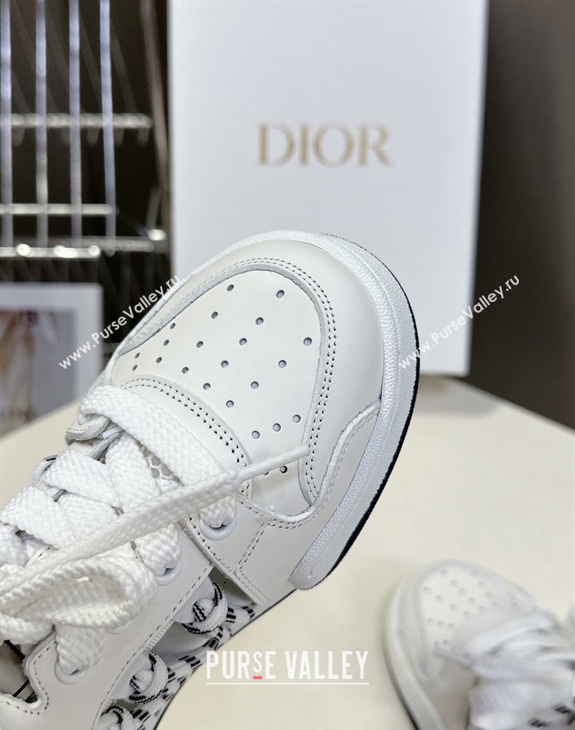 Dior First Low-Top Sneakers in White Calfskin Leather with Two-Tone Laces 2025 (MD-250425006)