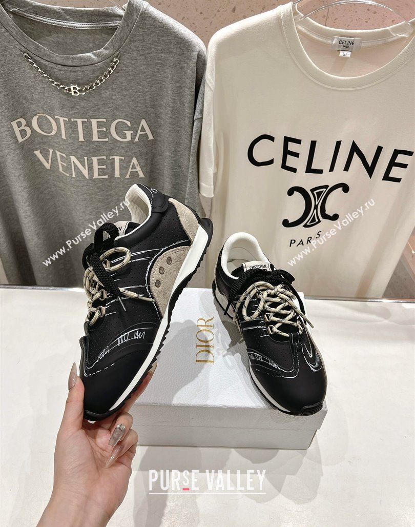 Dior D-Sketch Sneakers in Nylon and Calfskin with Signature Black 2025 (MD-250425001)