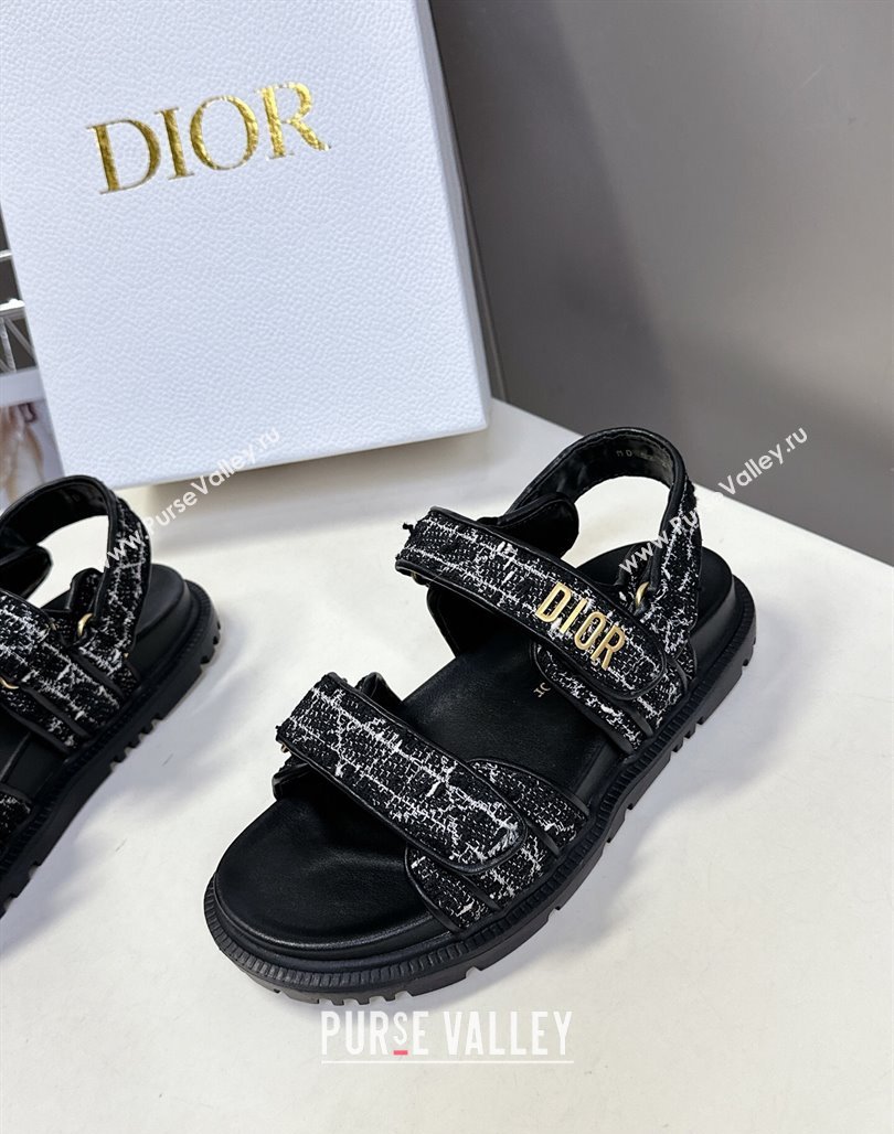 Dior Dioract Sandals in Cannage Tweed Black/White 2025 0425 (MD-250425041)