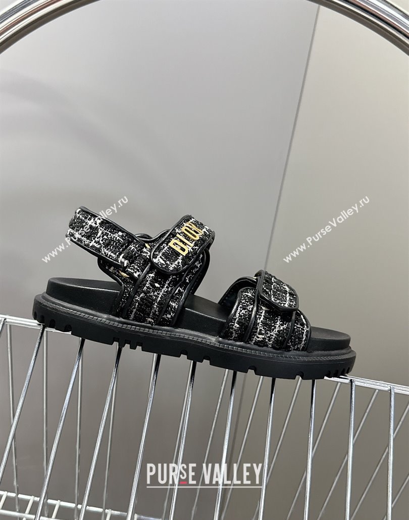 Dior Dioract Sandals in Cannage Tweed Black/White 2025 0425 (MD-250425041)