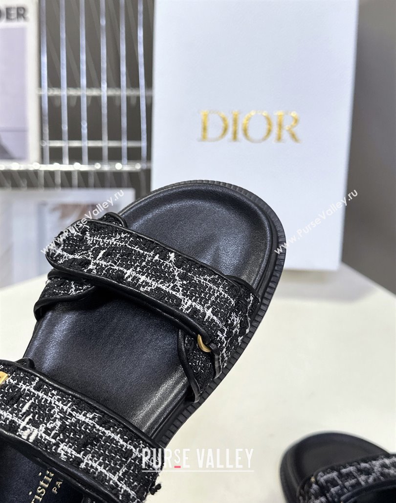 Dior Dioract Sandals in Cannage Tweed Black/White 2025 0425 (MD-250425041)