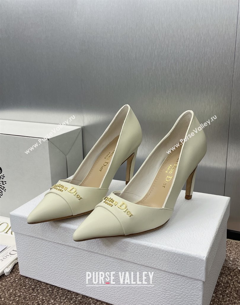 Dior My Dior Pumps 8cm in Supple Calfskin White 2025 (MD-250425015)