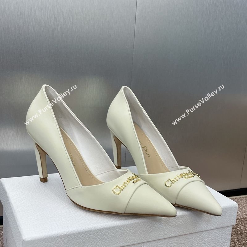 Dior My Dior Pumps 8cm in Supple Calfskin White 2025 (MD-250425015)