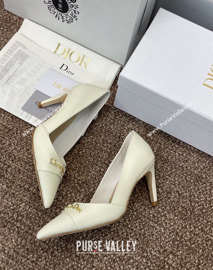 Dior My Dior Pumps 8cm in Supple Calfskin White 2025 (MD-250425015)