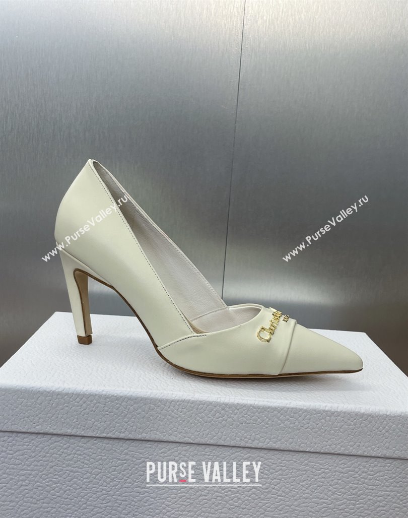 Dior My Dior Pumps 8cm in Supple Calfskin White 2025 (MD-250425015)