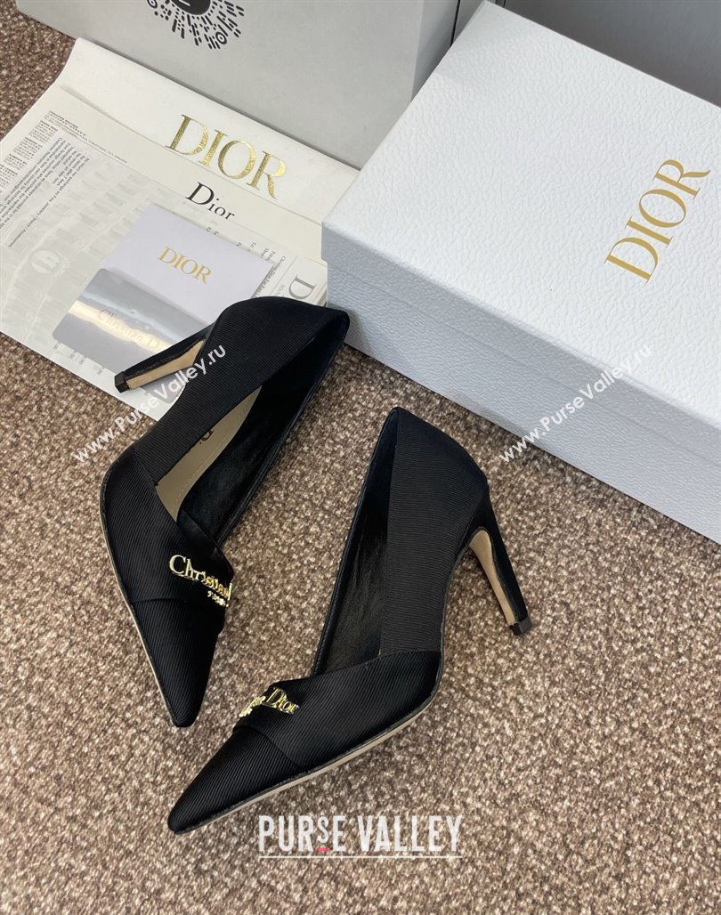Dior My Dior Pumps 8cm in Moire Fabric Black 2025 (MD-250425019)