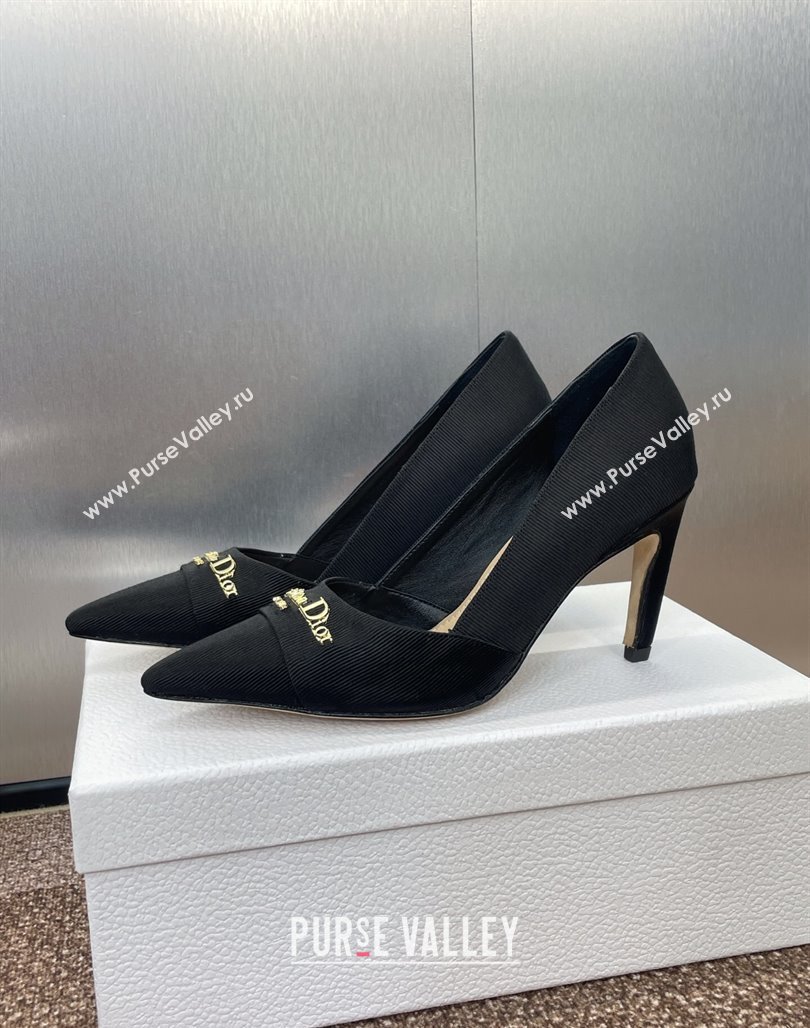Dior My Dior Pumps 8cm in Moire Fabric Black 2025 (MD-250425019)
