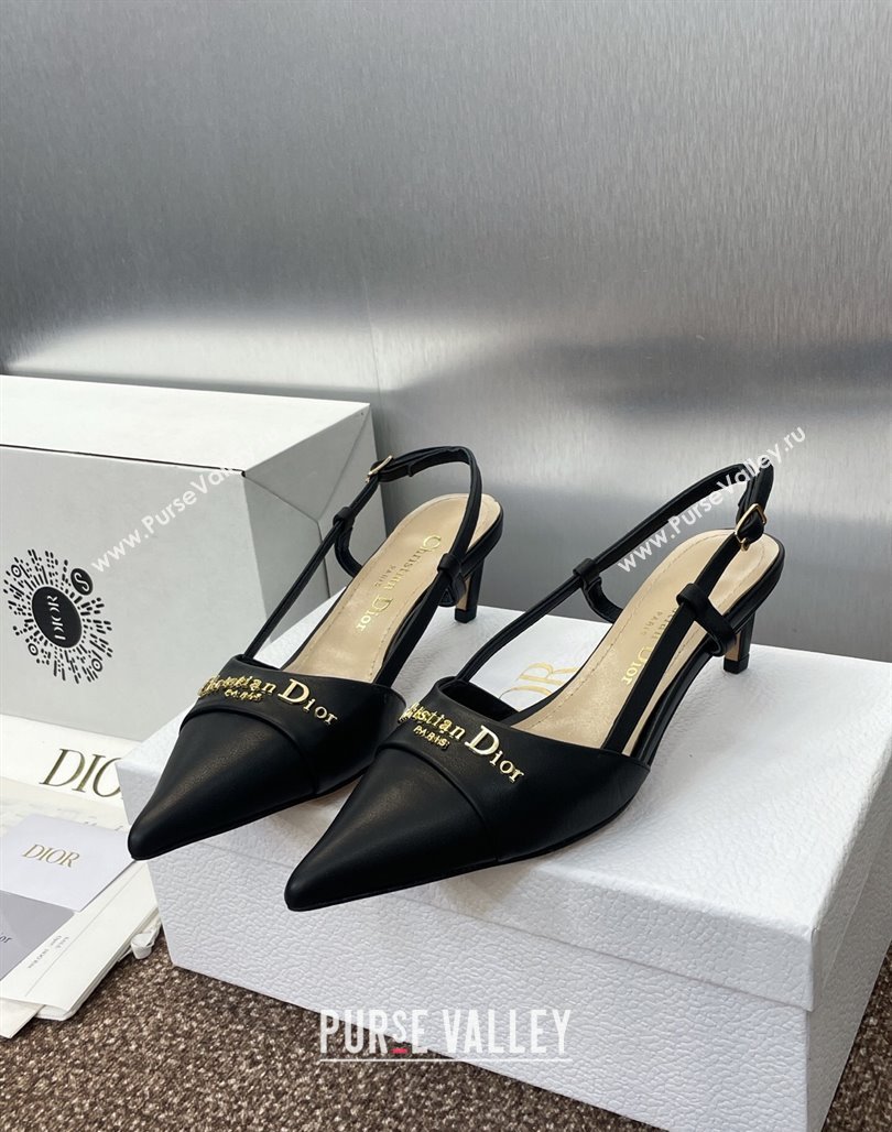 Dior My Dior Slingbacks Pump 5cm in Supple Calfskin Black 2025 (MD-250425023)