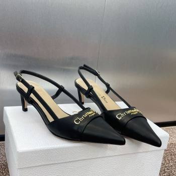 Dior My Dior Slingbacks Pump 5cm in Supple Calfskin Black 2025 (MD-250425023)