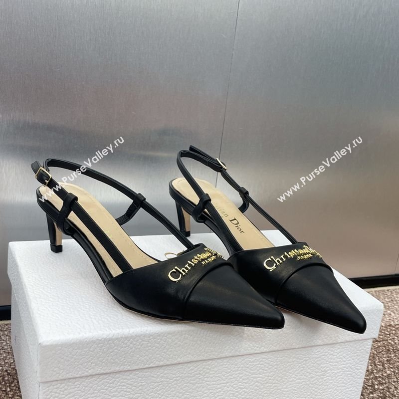 Dior My Dior Slingbacks Pump 5cm in Supple Calfskin Black 2025 (MD-250425023)