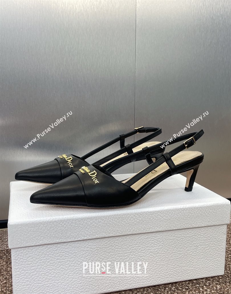 Dior My Dior Slingbacks Pump 5cm in Supple Calfskin Black 2025 (MD-250425023)