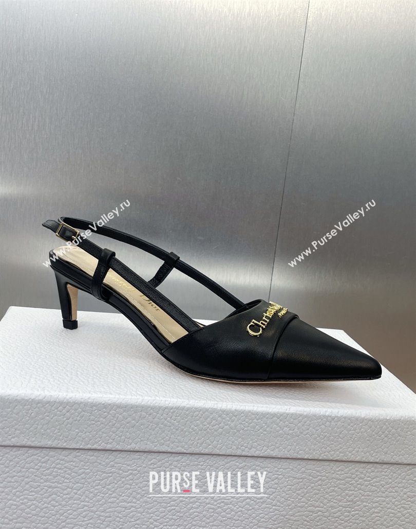 Dior My Dior Slingbacks Pump 5cm in Supple Calfskin Black 2025 (MD-250425023)