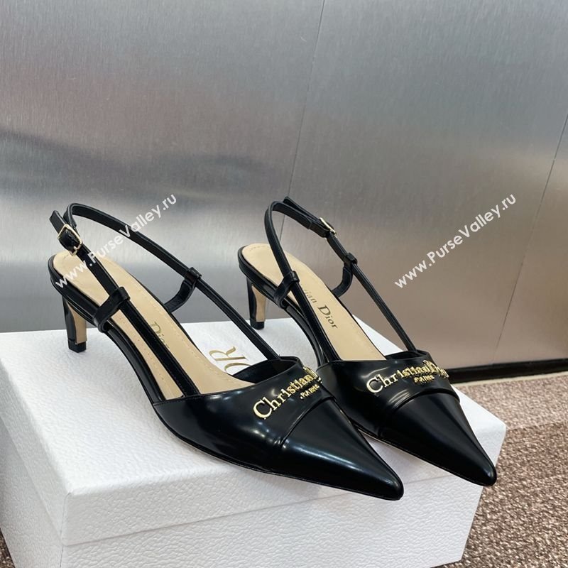 Dior My Dior Slingbacks Pump 5cm in Patent Calfskin Black 2025 (MD-250425024)