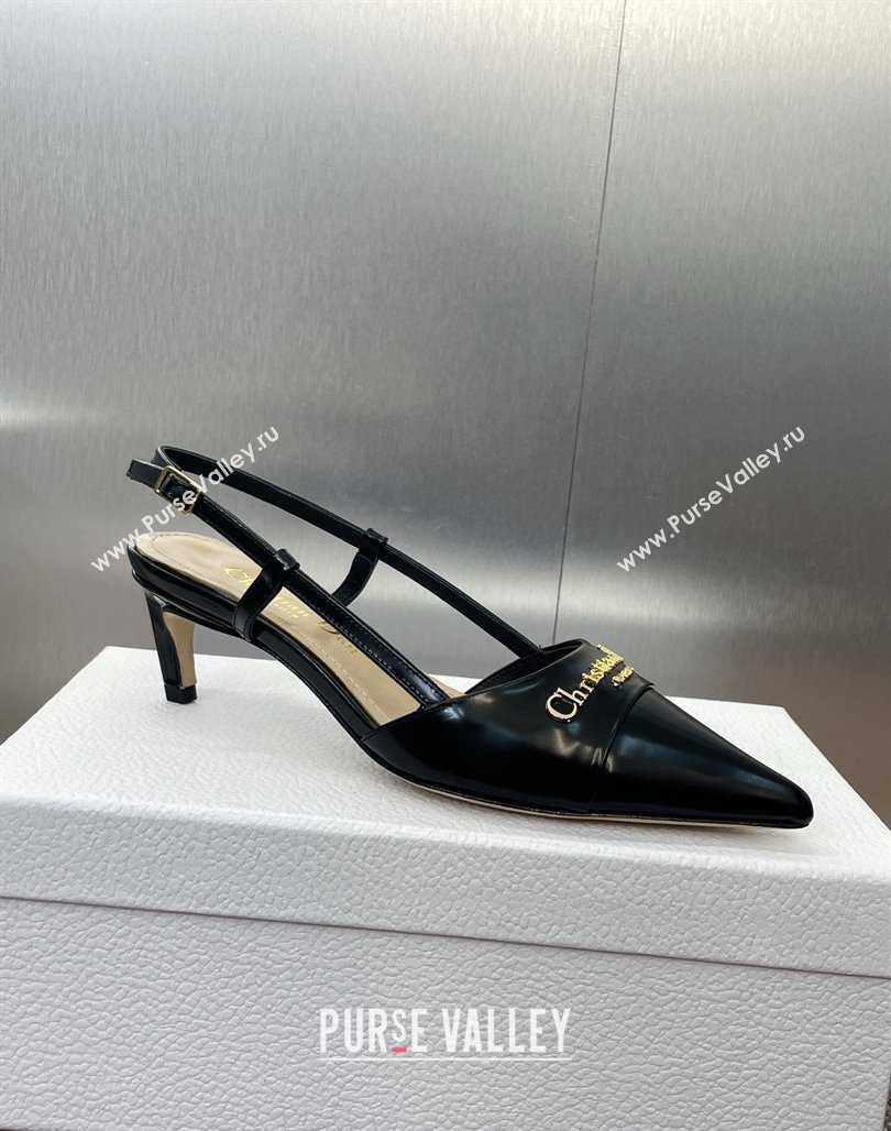 Dior My Dior Slingbacks Pump 5cm in Patent Calfskin Black 2025 (MD-250425024)