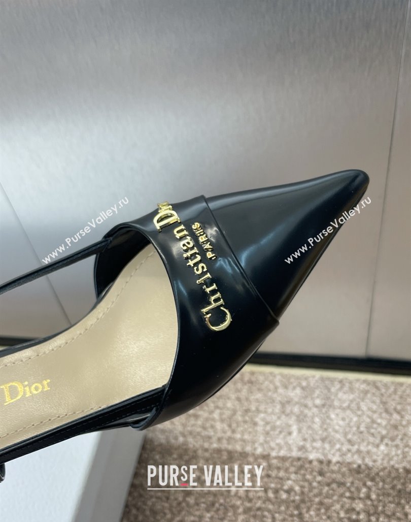 Dior My Dior Slingbacks Pump 5cm in Patent Calfskin Black 2025 (MD-250425024)