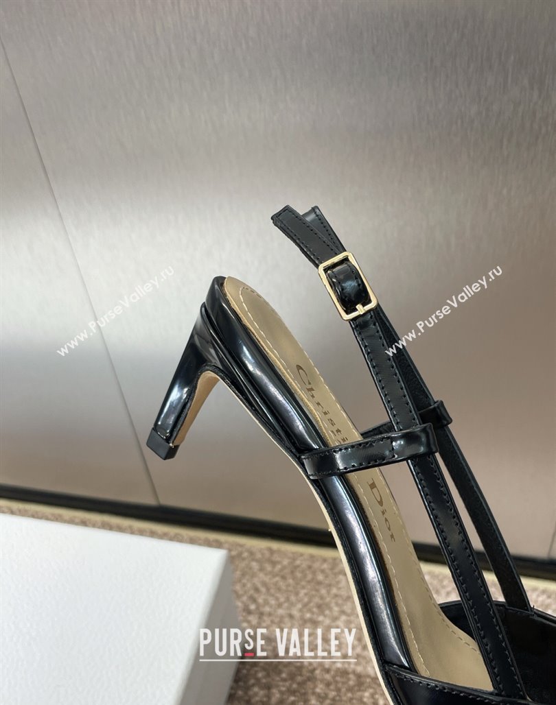 Dior My Dior Slingbacks Pump 5cm in Patent Calfskin Black 2025 (MD-250425024)