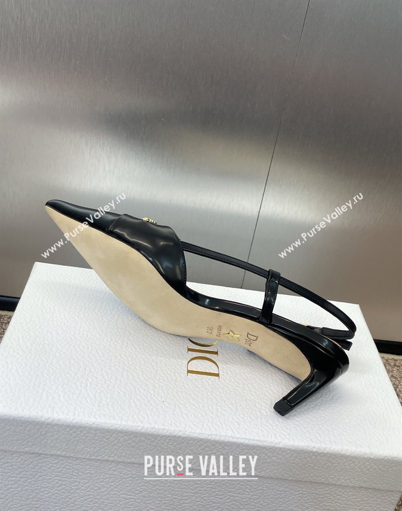 Dior My Dior Slingbacks Pump 5cm in Patent Calfskin Black 2025 (MD-250425024)