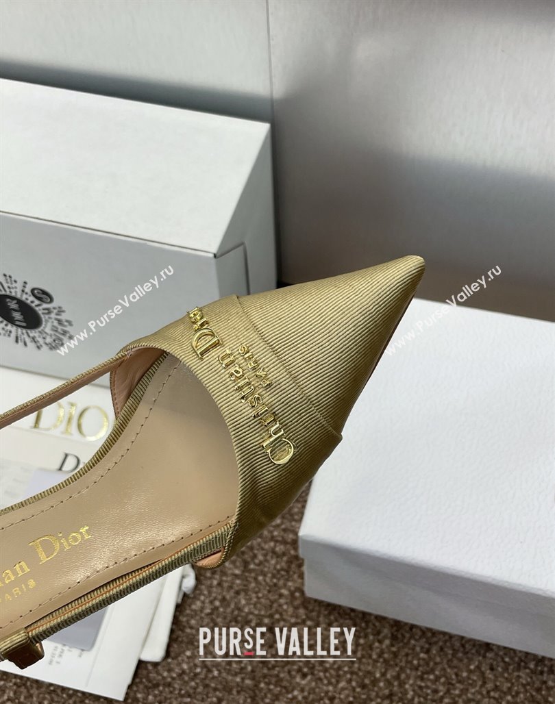 Dior My Dior Slingbacks Pump 5cm in Moire Fabric Yellow 2025 (MD-250425020)