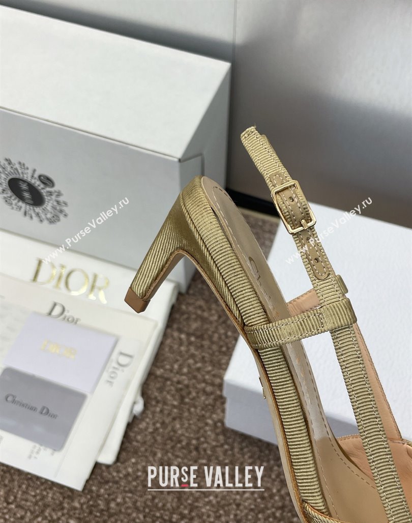 Dior My Dior Slingbacks Pump 5cm in Moire Fabric Yellow 2025 (MD-250425020)