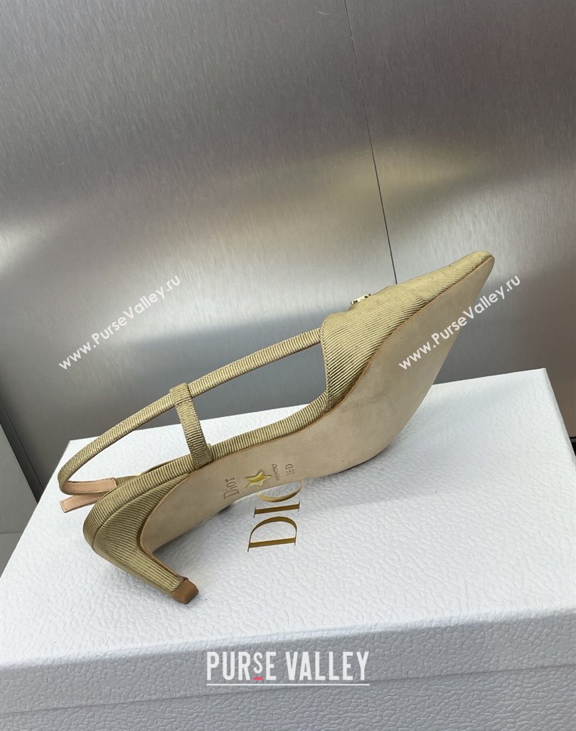 Dior My Dior Slingbacks Pump 5cm in Moire Fabric Yellow 2025 (MD-250425020)