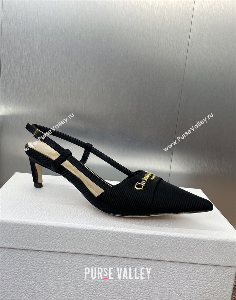 Dior My Dior Slingbacks Pump 5cm in Moire Fabric Black 2025 (MD-250425021)
