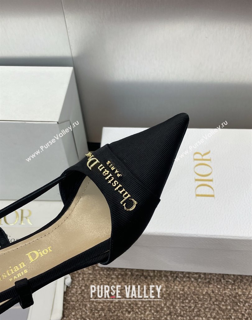 Dior My Dior Slingbacks Pump 5cm in Moire Fabric Black 2025 (MD-250425021)