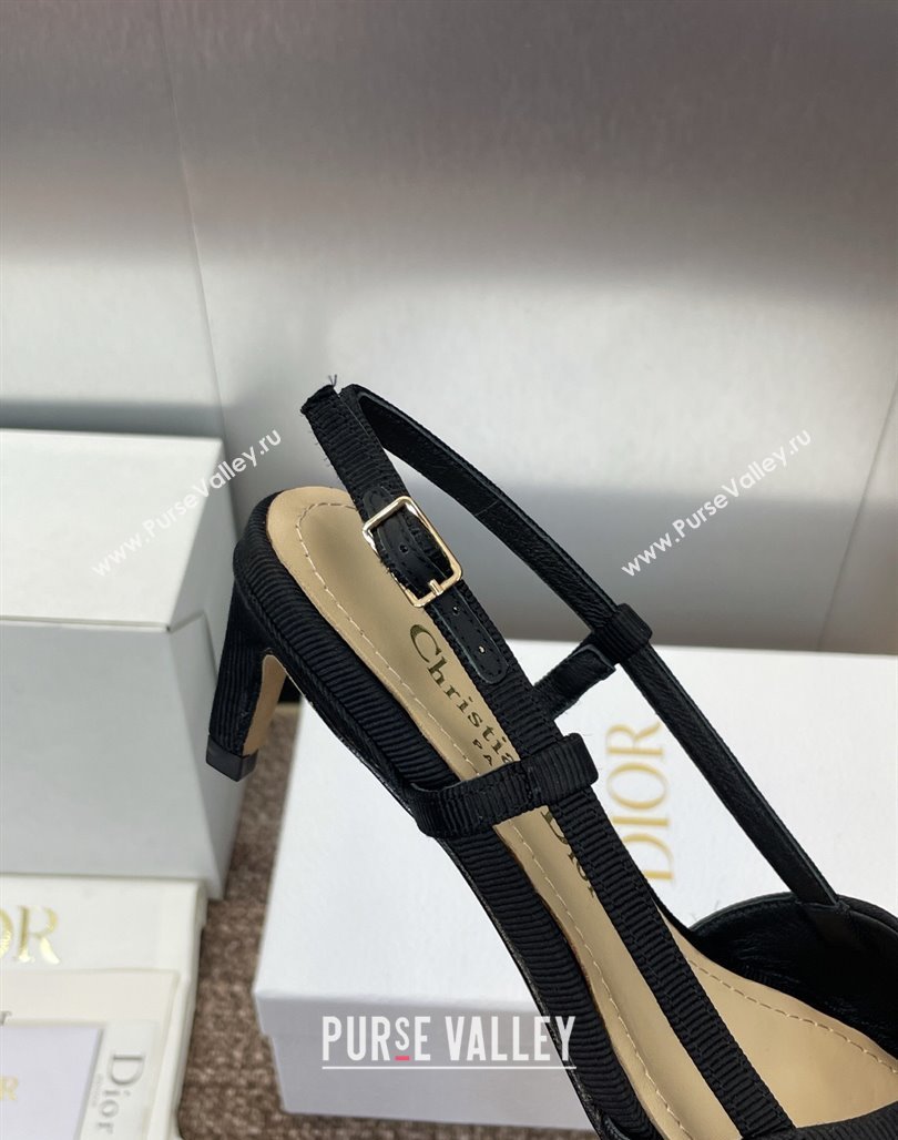 Dior My Dior Slingbacks Pump 5cm in Moire Fabric Black 2025 (MD-250425021)