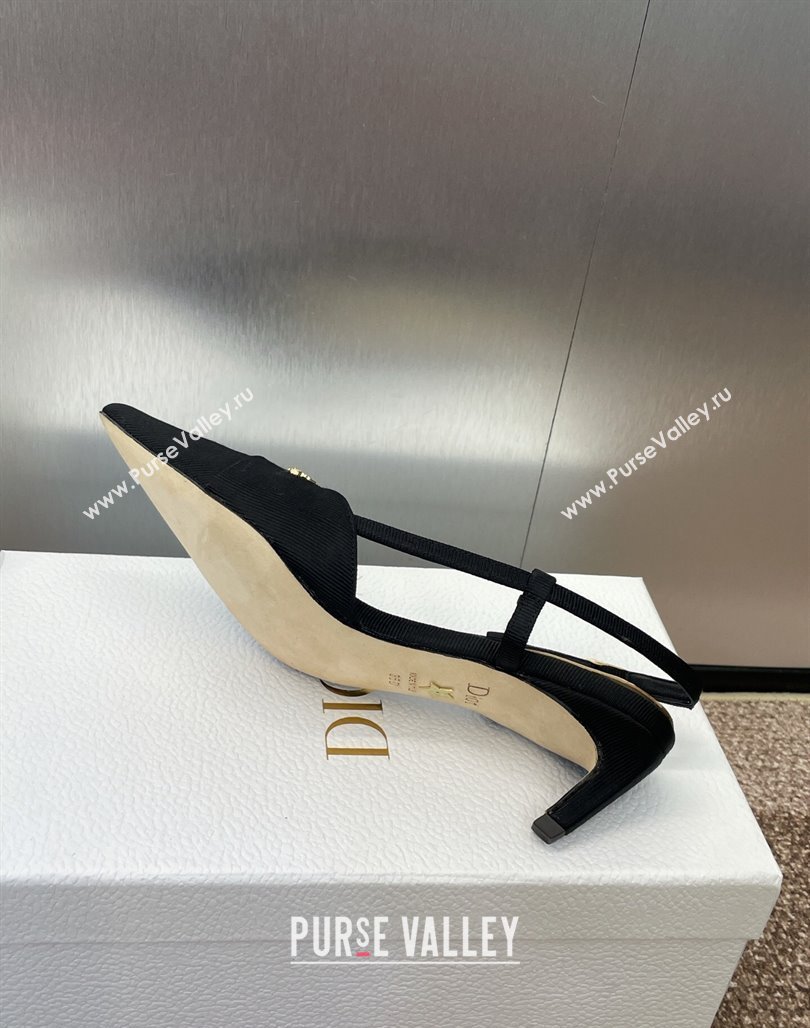 Dior My Dior Slingbacks Pump 5cm in Moire Fabric Black 2025 (MD-250425021)