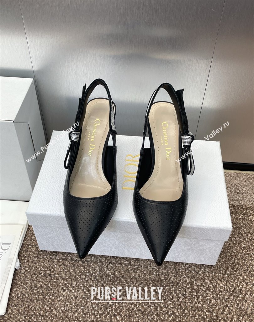Dior Toujours Slingback Pumps 7cm in Perforated Supple Lambskin Black 2025 (MD-250425045)