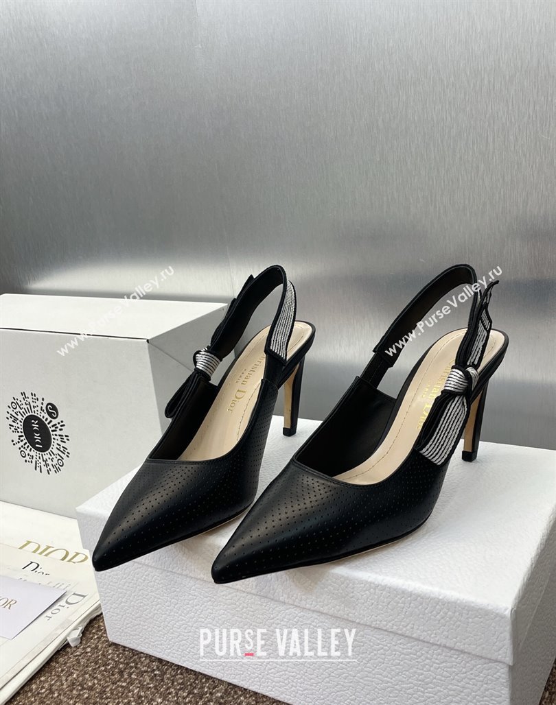 Dior Toujours Slingback Pumps 7cm in Perforated Supple Lambskin Black 2025 (MD-250425045)