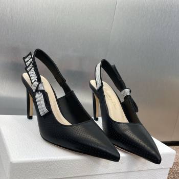 Dior Toujours Slingback Pumps 7cm in Perforated Supple Lambskin Black 2025 (MD-250425045)