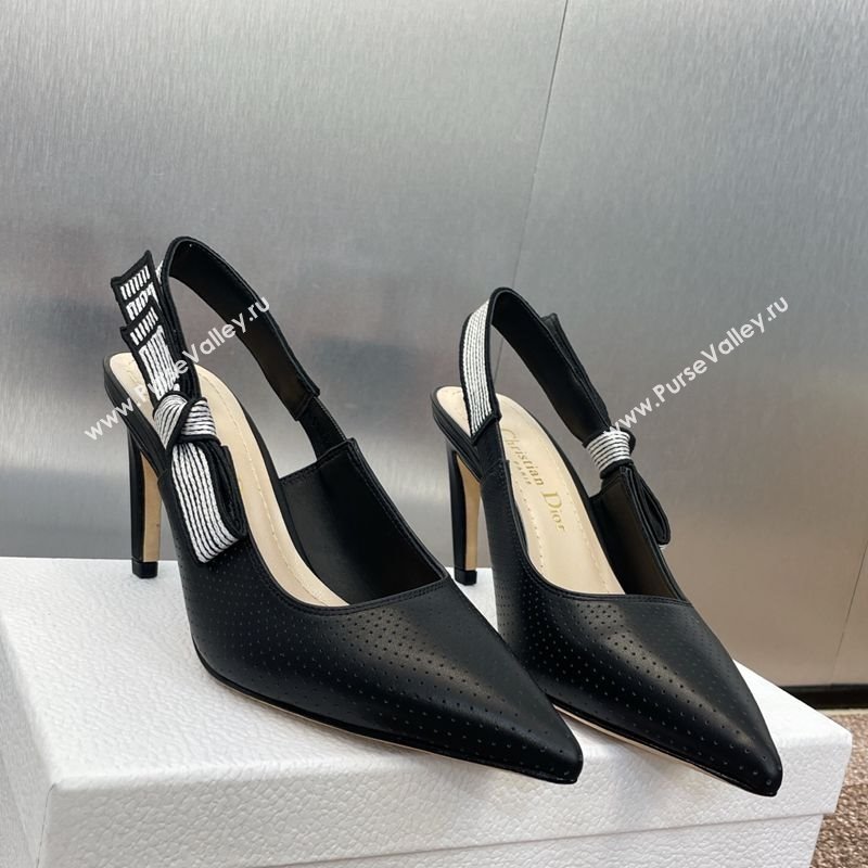 Dior Toujours Slingback Pumps 7cm in Perforated Supple Lambskin Black 2025 (MD-250425045)