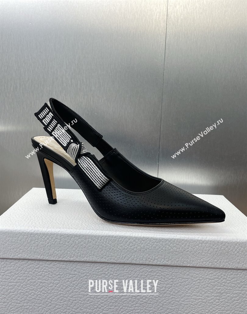 Dior Toujours Slingback Pumps 7cm in Perforated Supple Lambskin Black 2025 (MD-250425045)