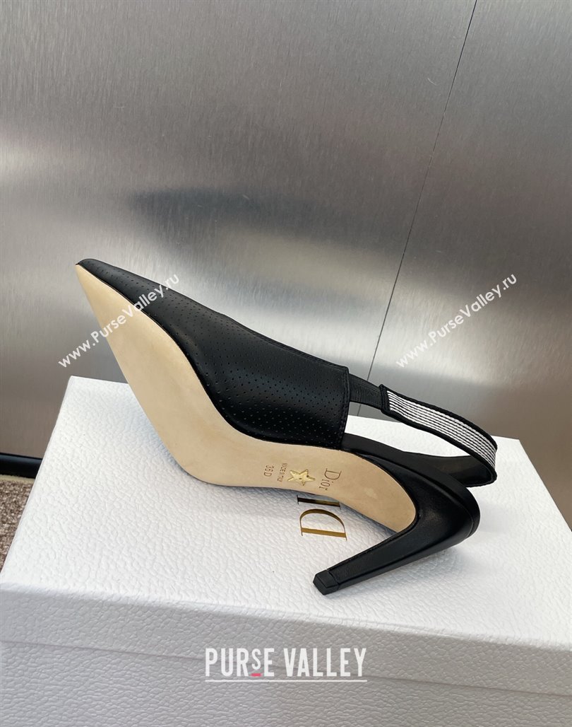 Dior Toujours Slingback Pumps 7cm in Perforated Supple Lambskin Black 2025 (MD-250425045)