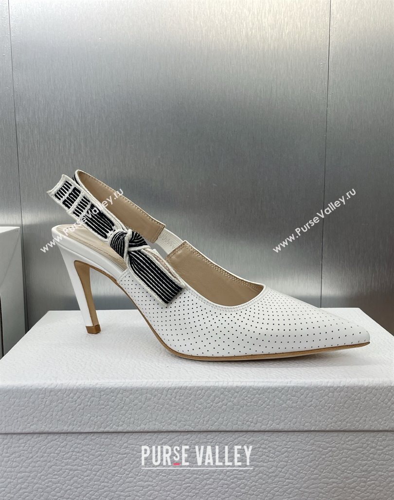 Dior Toujours Slingback Pumps 7cm in Perforated Supple Lambskin White 2025 (MD-250425046)