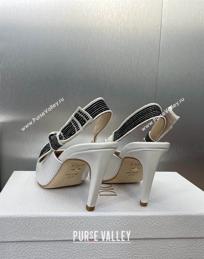 Dior Toujours Slingback Pumps 7cm in Perforated Supple Lambskin White 2025 (MD-250425046)